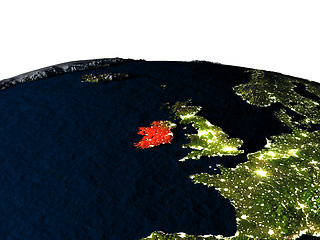 Image showing Ireland from space at night