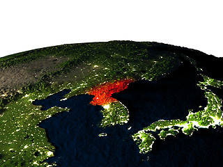 Image showing North Korea from space at night