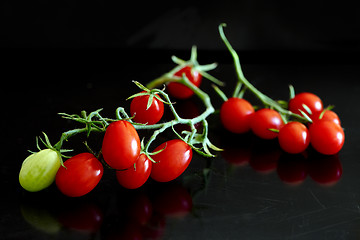 Image showing Bunch of cherry tomatoes