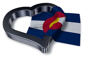 Image showing flag of colorado and heart symbol - 3d rendering