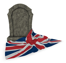 Image showing gravestone and flag of great britain - 3d rendering
