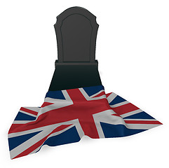 Image showing gravestone and flag of great britain - 3d rendering