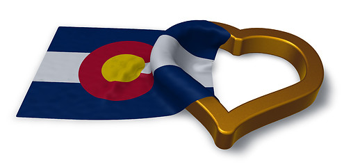 Image showing flag of colorado and heart symbol - 3d rendering