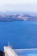 Image showing Aegean sea view with Volcanic nature, Greece, Santorini