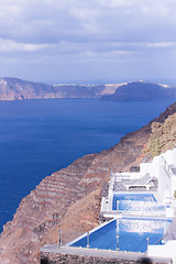 Image showing Aegean sea view with Volcanic nature, Greece, Santorini