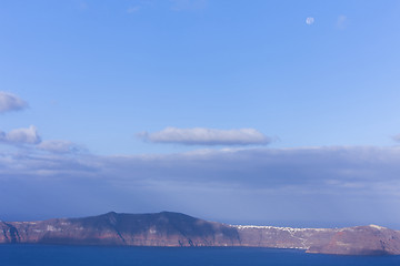 Image showing Aegean sea view with Volcanic nature, Greece, Santorini