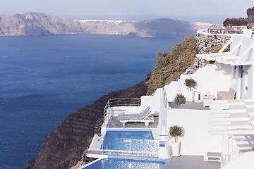 Image showing Aegean sea view with Volcanic nature, Greece, Santorini