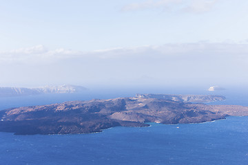 Image showing Aegean sea view with Volcanic nature, Greece, Santorini