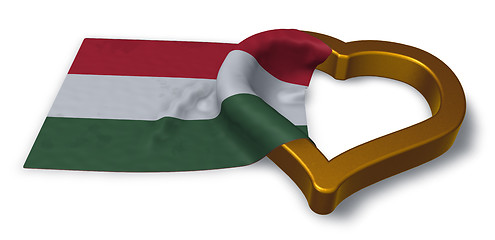 Image showing flag of hungary and heart symbol - 3d rendering