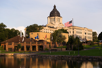 Image showing Sun Rising South Dakota State Capital Building Hughes County Pie