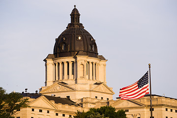 Image showing Sun Rising South Dakota State Capital Building Hughes County Pie