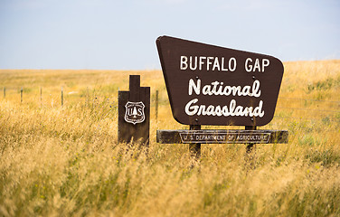 Image showing Buffalo Gap Forest Grassland Roadside Monument Sign South Dakota