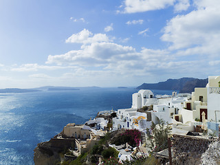 Image showing Aegean sea view with Volcanic nature, Greece, Santorini