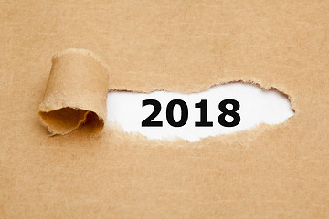 Image showing Year 2018 Torn Paper Concept 