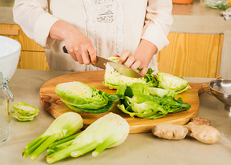 Image showing Cabbage kimchi and sauerkraut