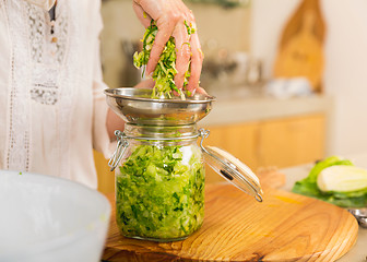 Image showing Jars of kimchi