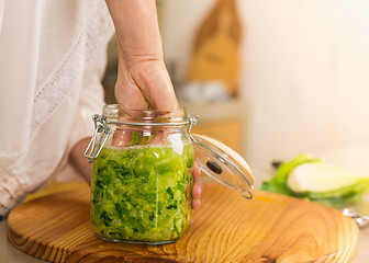 Image showing Jars of kimchi