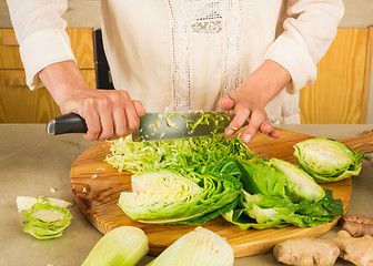 Image showing Cabbage kimchi and sauerkraut