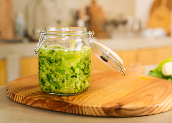 Image showing Jars of kimchi