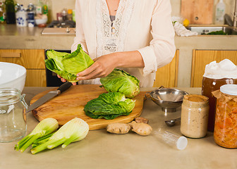 Image showing kimchi and sauerkraut  