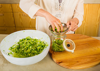 Image showing Jars of kimchi