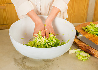 Image showing Cabbage kimchi and sauerkraut 