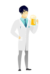 Image showing Doctor drinking beer vector illustration.