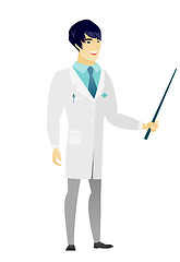 Image showing Asian doctor holding pointer stick.