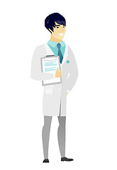Image showing Doctor holding clipboard with documents.