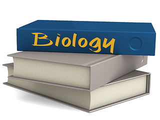 Image showing Hard cover blue books with Biology word