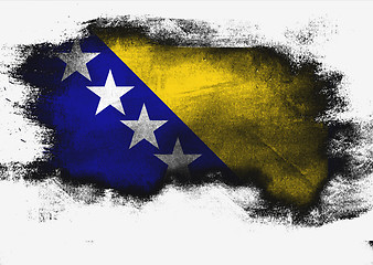 Image showing Bosnia and Herzegovina flag painted with brush