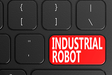 Image showing Industrial Robot on black keyboard