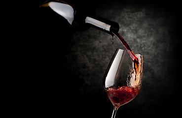 Image showing Wineglass on a black background
