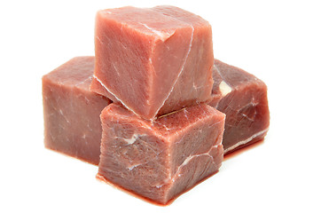 Image showing Diced or cubed raw beef steak