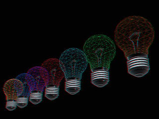 Image showing lamps. 3D illustration. Anaglyph. View with red/cyan glasses to 