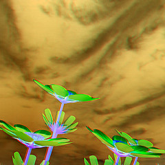 Image showing Beautiful Cosmos Flower against the sky. 3D illustration.. Anagl