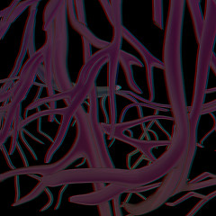 Image showing veins. 3d illustration. Anaglyph. View with red/cyan glasses to 