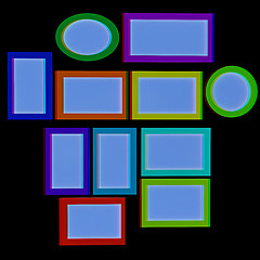 Image showing Abstract frames. Conceptual design. 3D illustration. Anaglyph. V