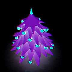 Image showing Christmas tree. 3d illustration. Anaglyph. View with red/cyan gl