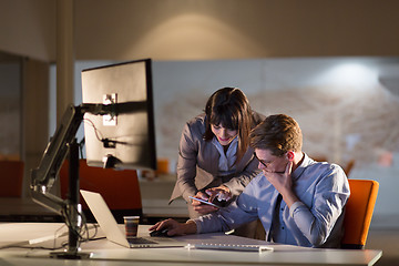 Image showing young designers in the night office