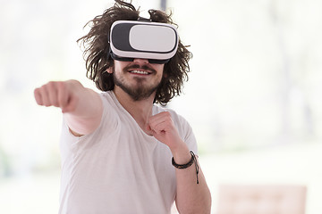 Image showing man using VR-headset glasses of virtual reality