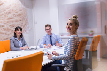 Image showing Business Team At A Meeting at modern office building