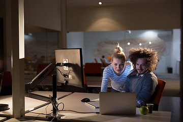 Image showing young designers in the night office