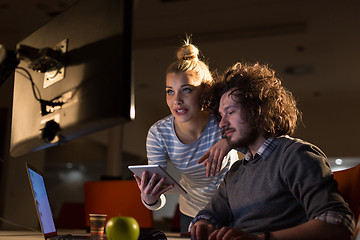 Image showing young designers in the night office