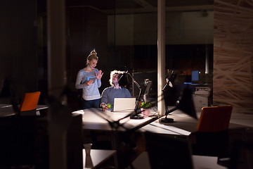 Image showing young designers in the night office