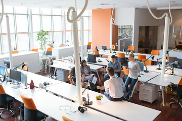 Image showing Young Business Team At A Meeting at modern office building