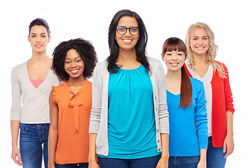 Image showing international group of happy smiling women