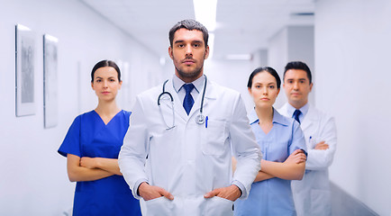 Image showing group of medics or doctors at hospital