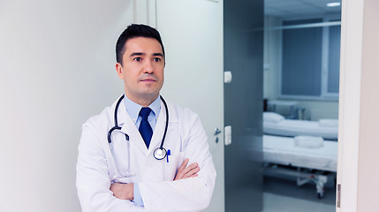 Image showing doctor in white coat at hospital