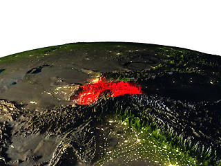 Image showing Tajikistan from space at night